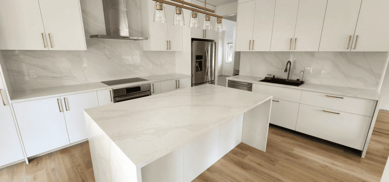 Double Waterfall Kitchen Island